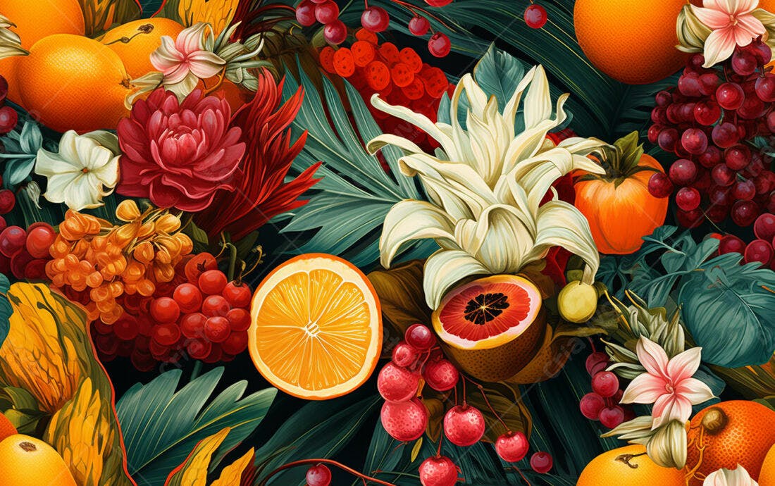 Textura frutas tropicais vibrantes para fundo