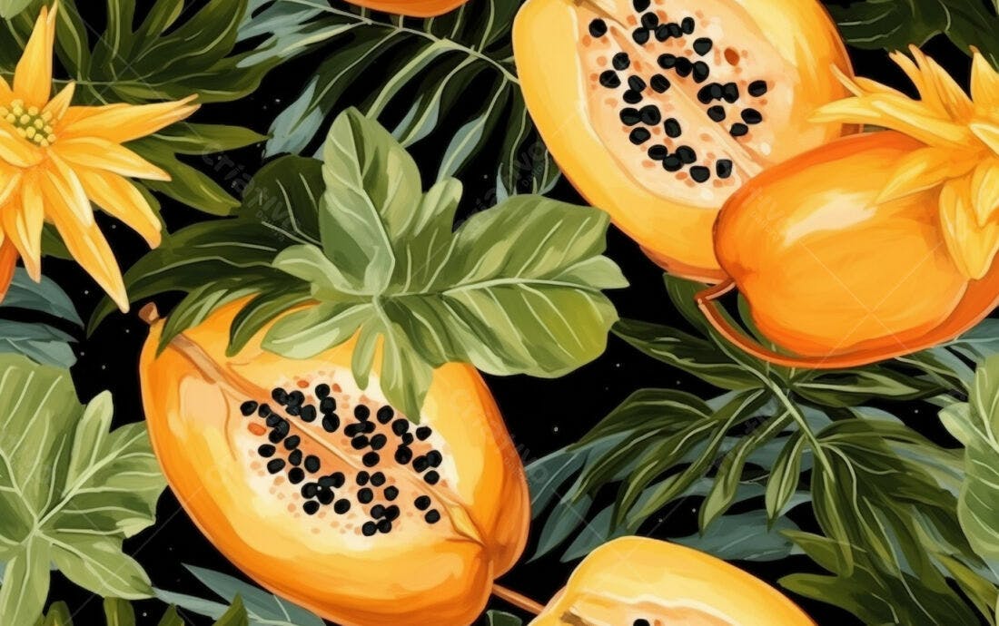 Textura Papaia Tropical para Papel de Parede