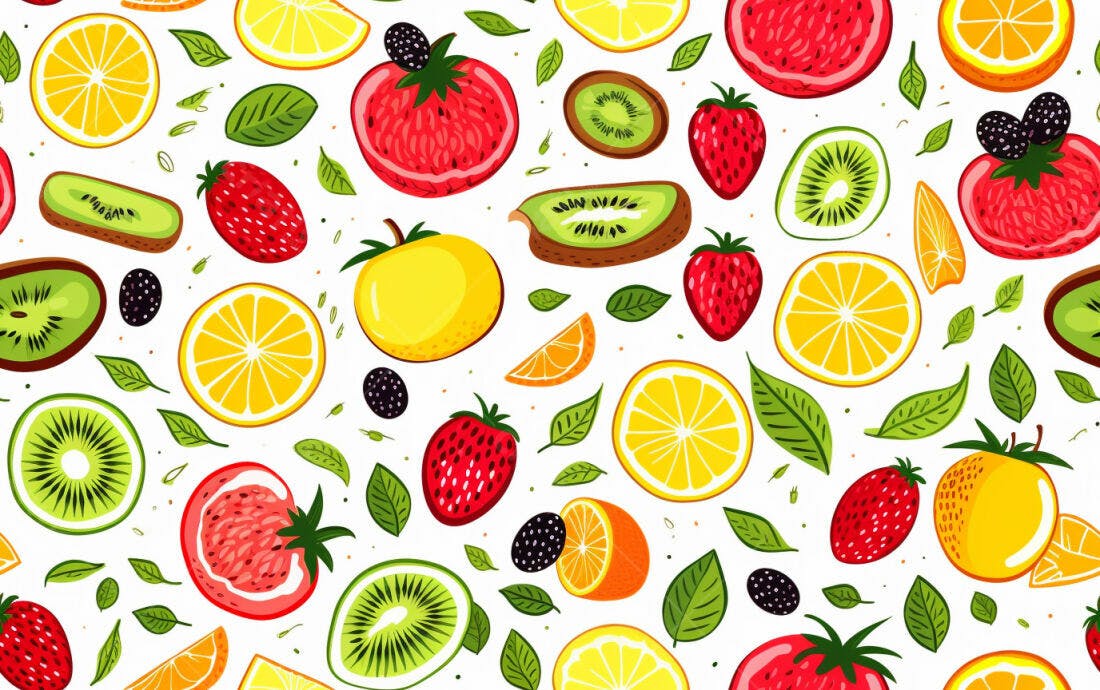 Textura frutas coloridas para fundo