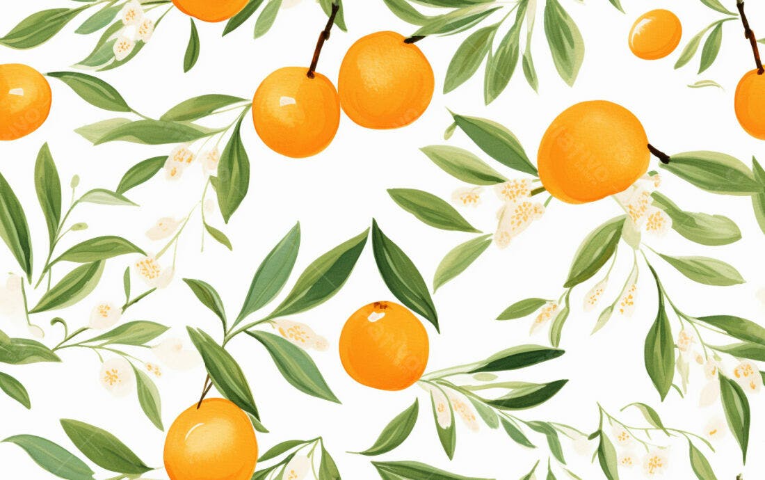 Textura floral laranja e verde para fundo