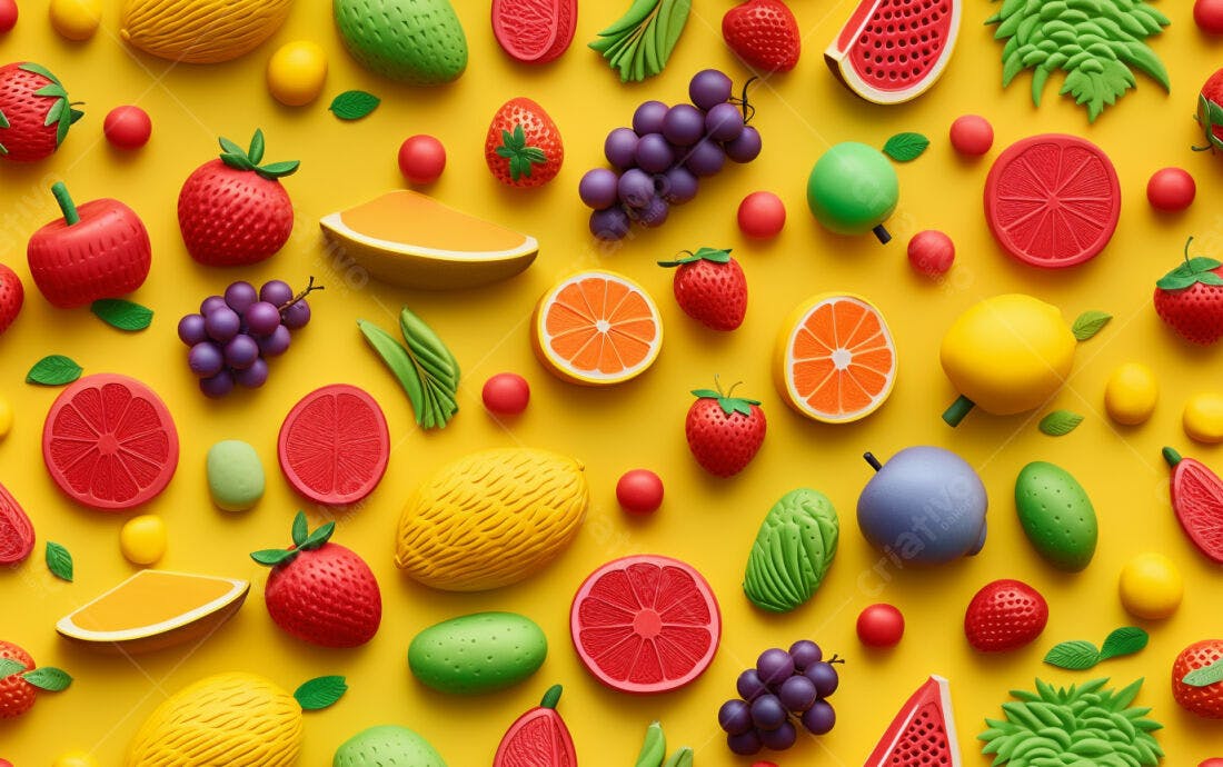 Textura Frutas Coloridas para Fundo Vibrante