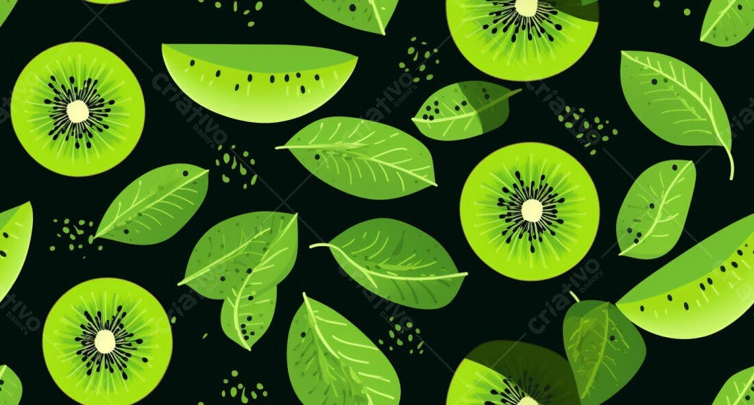 Textura Kiwi e Folhas para Fundo