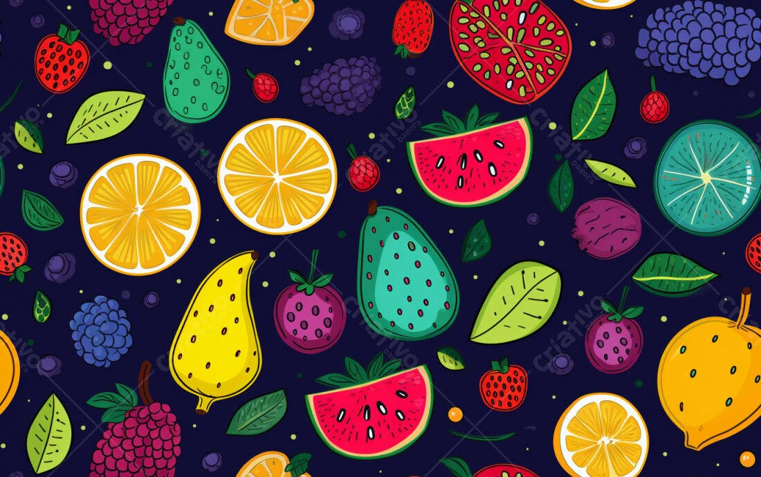 Textura Frutas Coloridas para Fundo Vibrantes