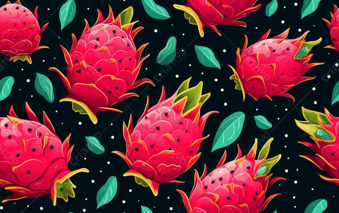 Textura Frutas Dragão Vermelhas para Fundo