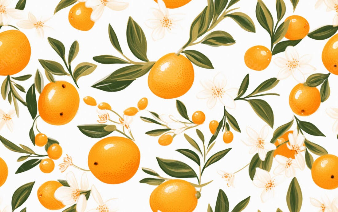 Textura floral laranjas para fundo