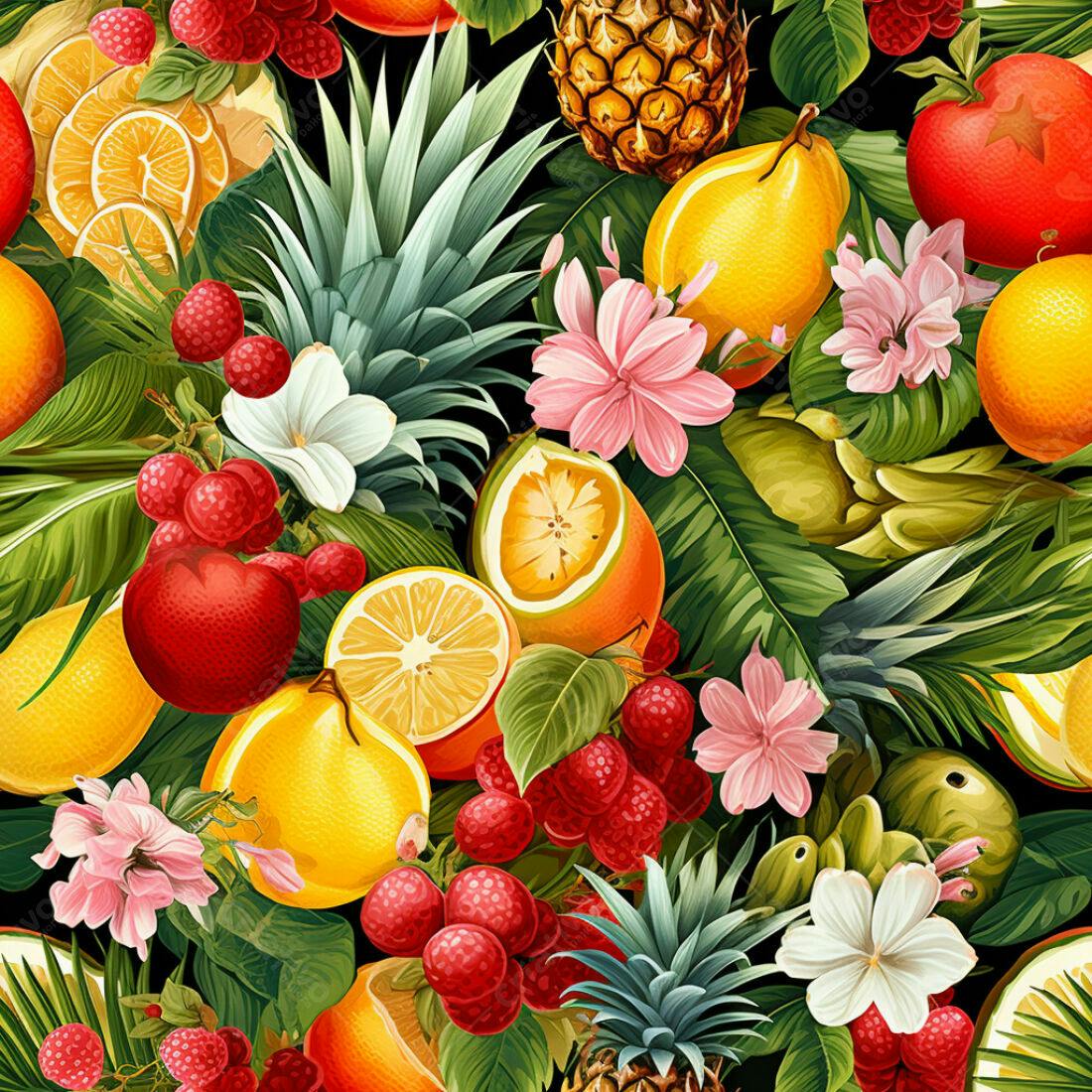 Textura Frutas Tropicais para Fundo