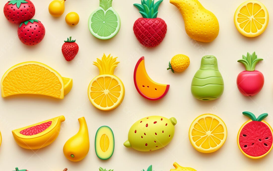 Textura Frutas Coloridas para Fundo