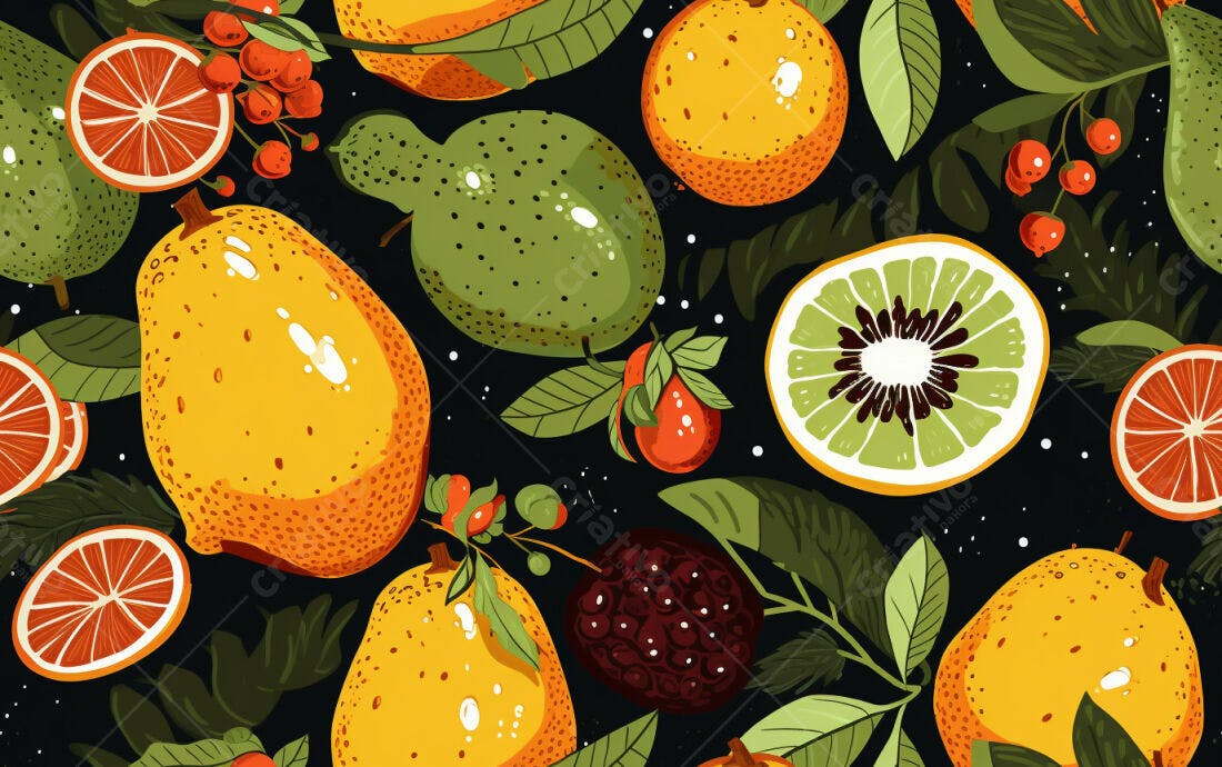 Textura Frutas Tropicais para Fundo