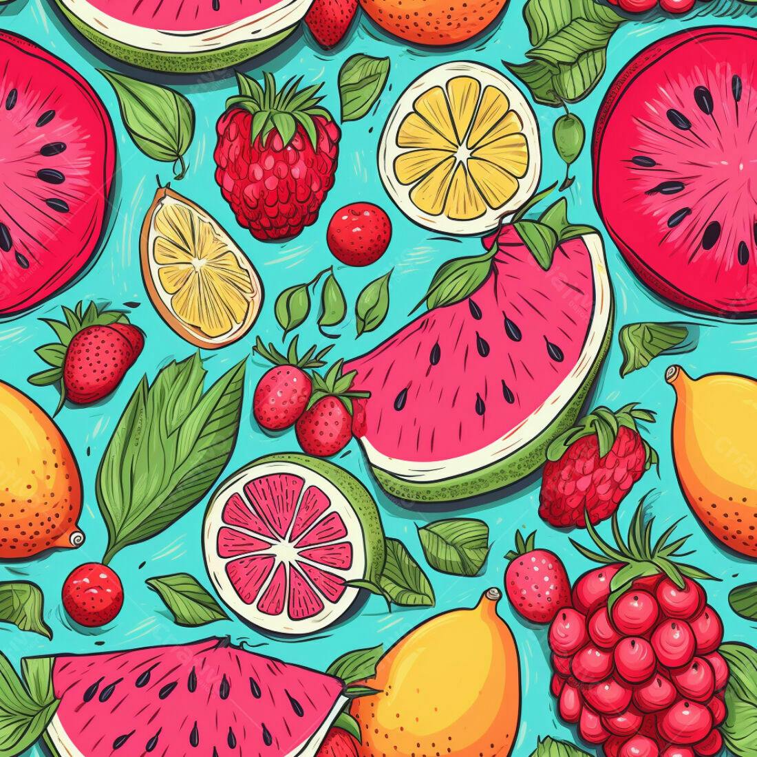 Textura Frutas Verão para Fundo