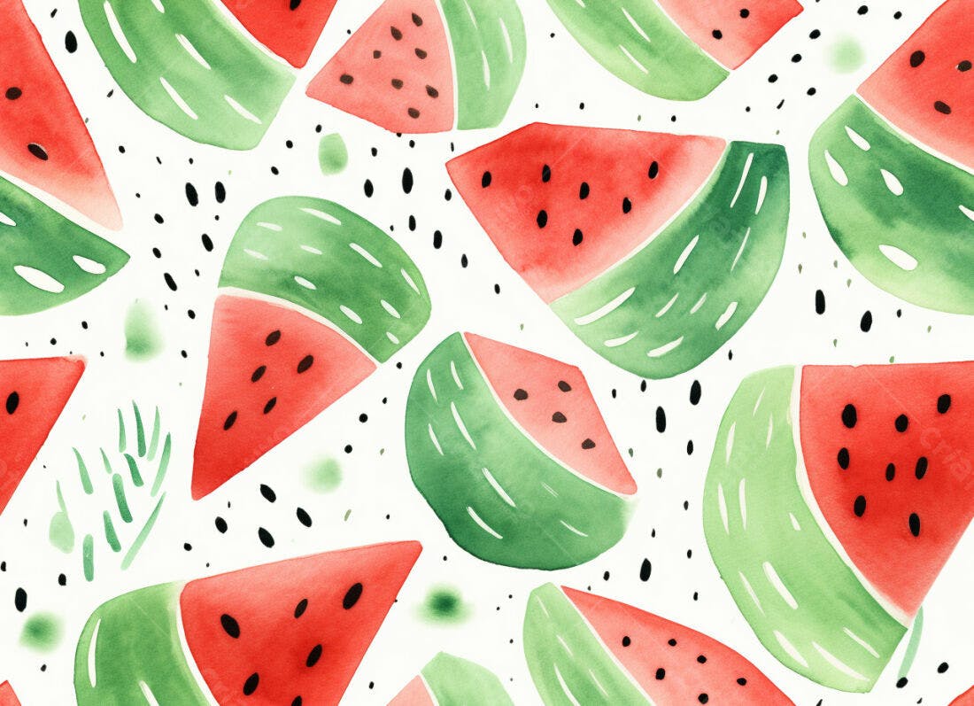 Textura melancia aquarela para fundo verão