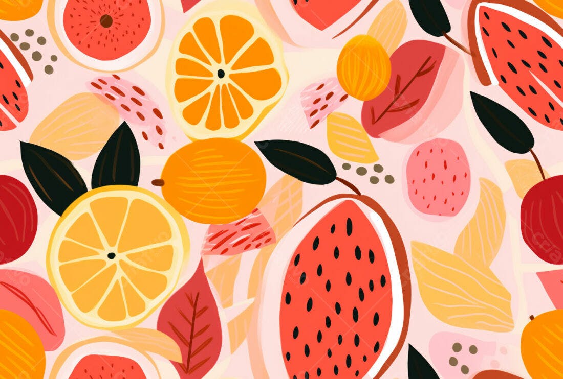 Textura frutas tropicais vibrantes para fundo