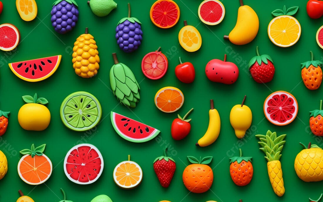 Textura Frutas Coloridas para Fundo Moderno