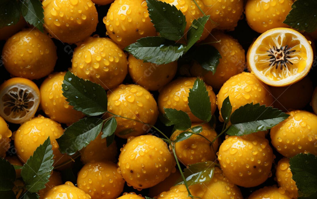 Textura Frutas Cítricas Amarelas para Fundo
