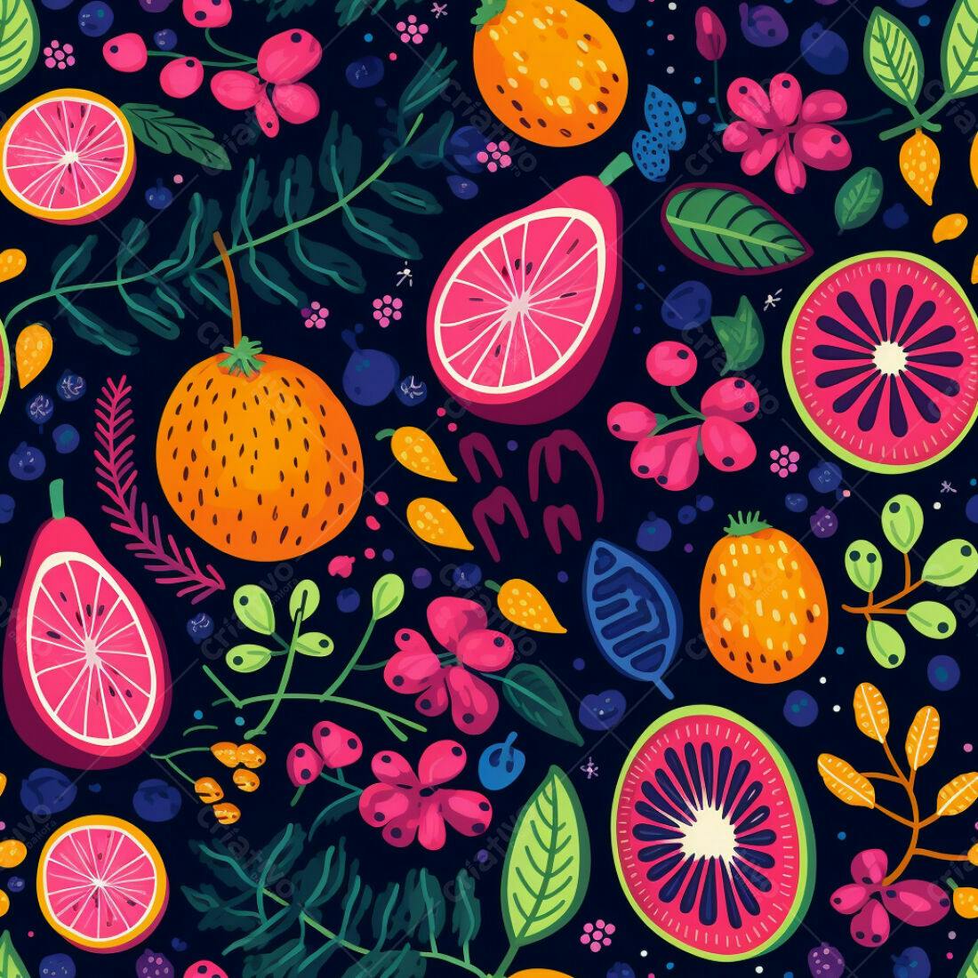 Textura Frutas Tropicais para Fundo