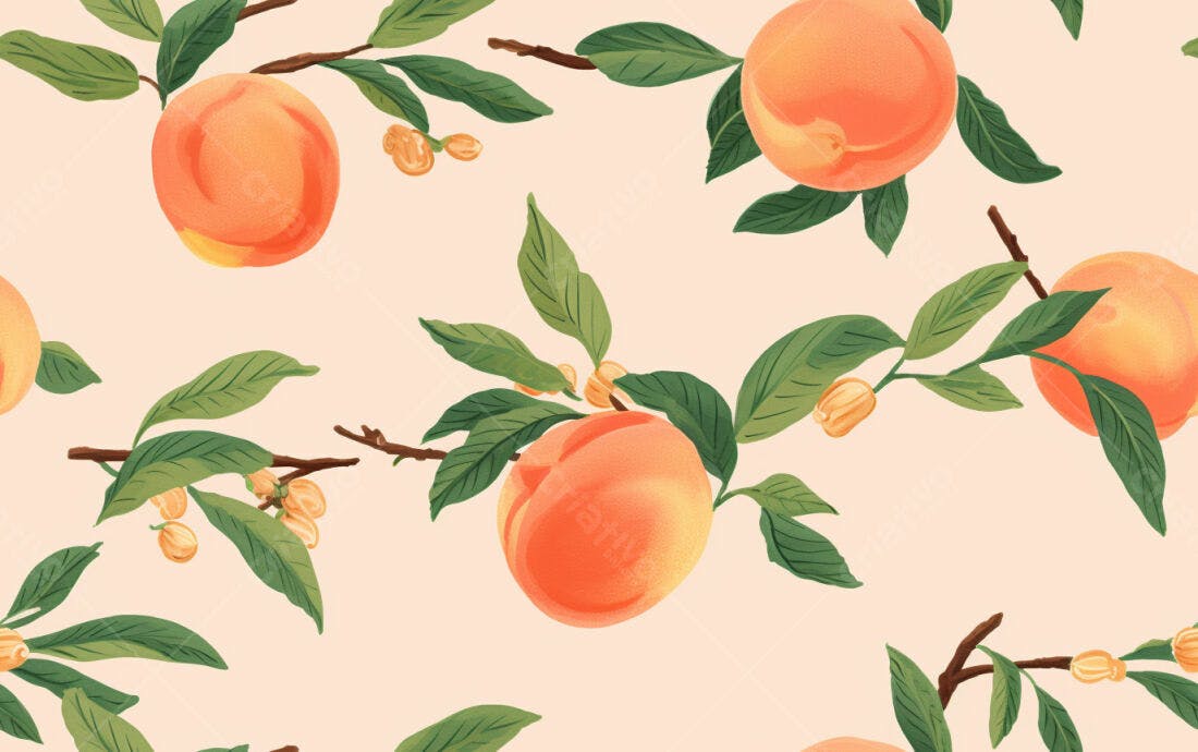 Textura pêssego e folhas para fundo delicado