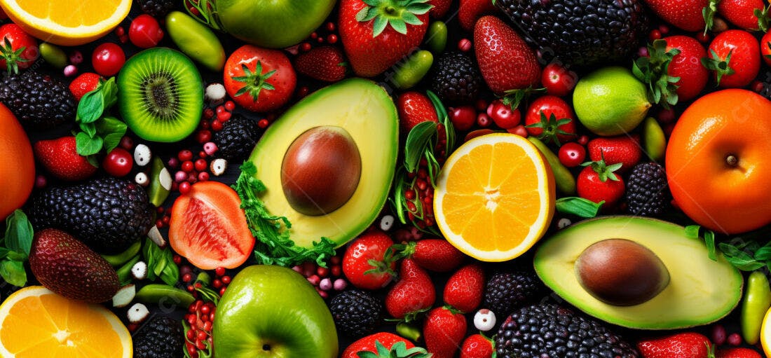 Textura Frutas Vermelhas e Verdes para Fundo