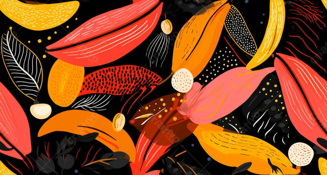 Textura Abstrata Folhas Vermelhas e Amarelas para Fundo