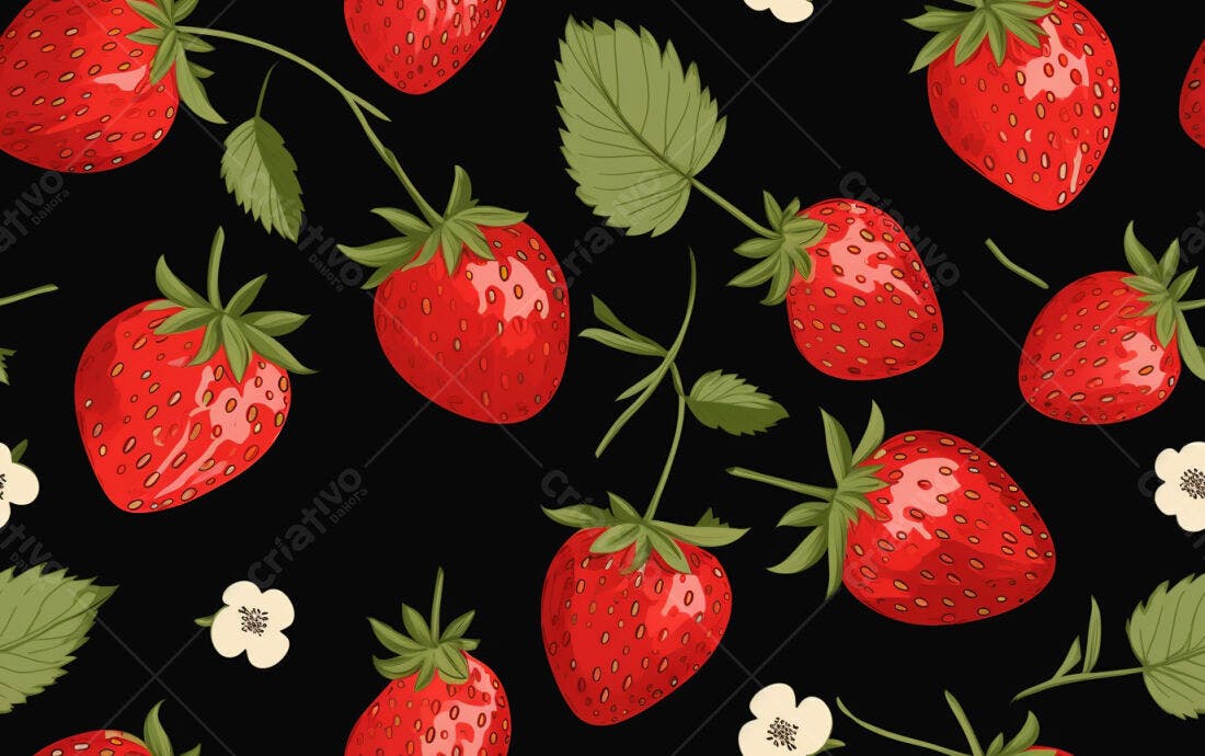 Textura Morango Vermelho Padrão para Fundo