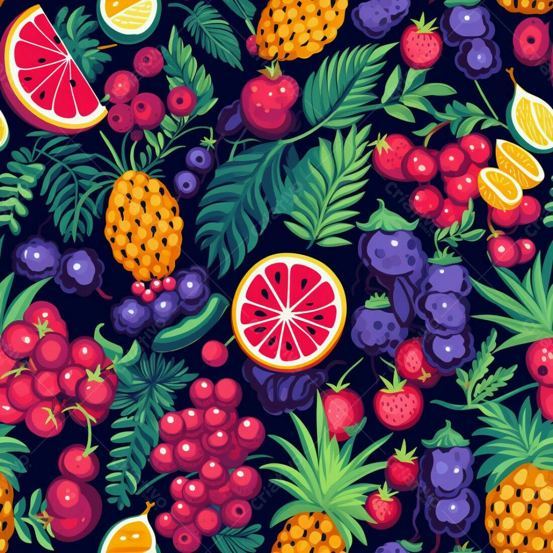 Textura Frutas Tropicais para Fundo