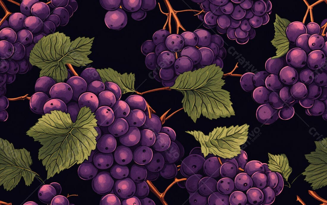 Textura Uvas Roxas para Fundo Escuro