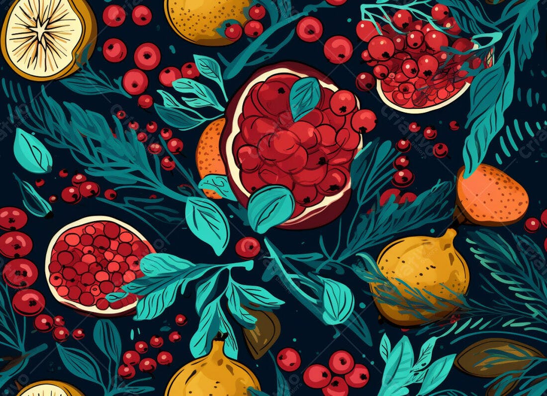 Textura Frutas Vermelhas e Cítricos para Fundo