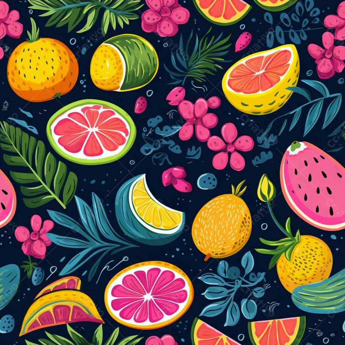 Textura Frutas Tropicais para Fundo