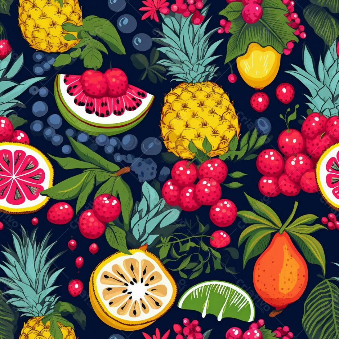Textura Frutas Tropicais para Fundo