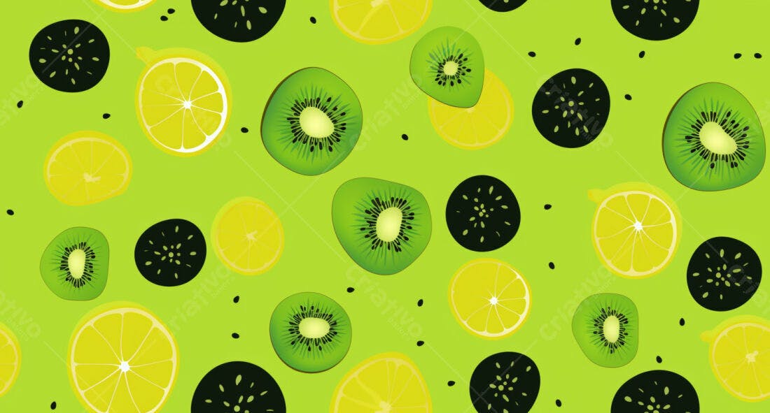 Textura Frutas Cítrica e Kiwi para Fundo