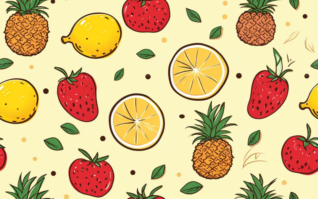 Textura Frutas Tropicais para Fundo