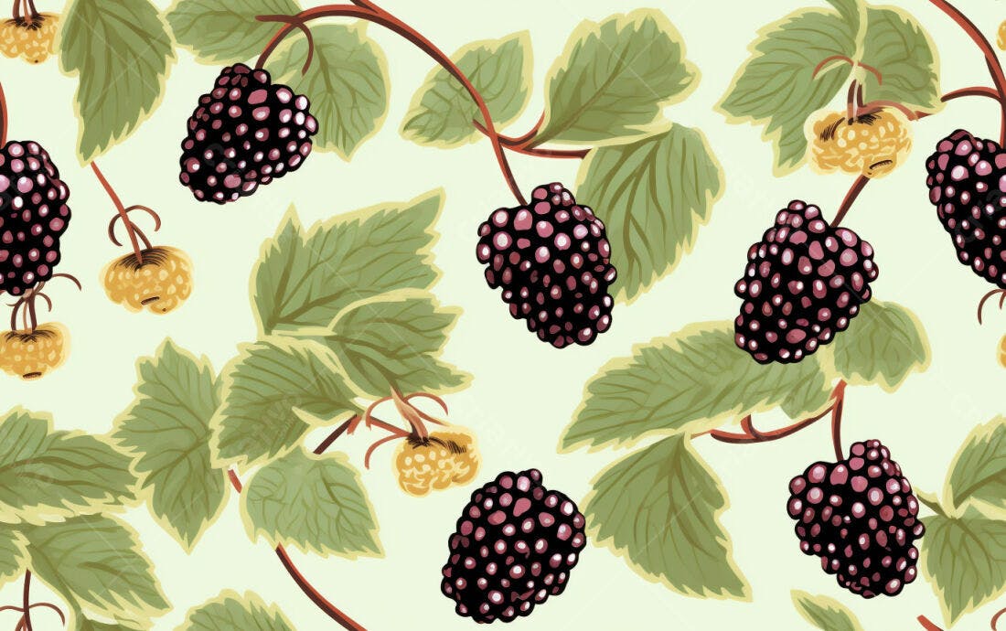 Textura Frutas Silvestres para Papel de Parede