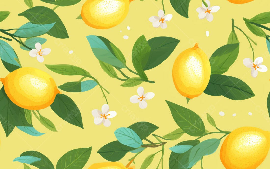 Textura Limão e Flores para Fundo
