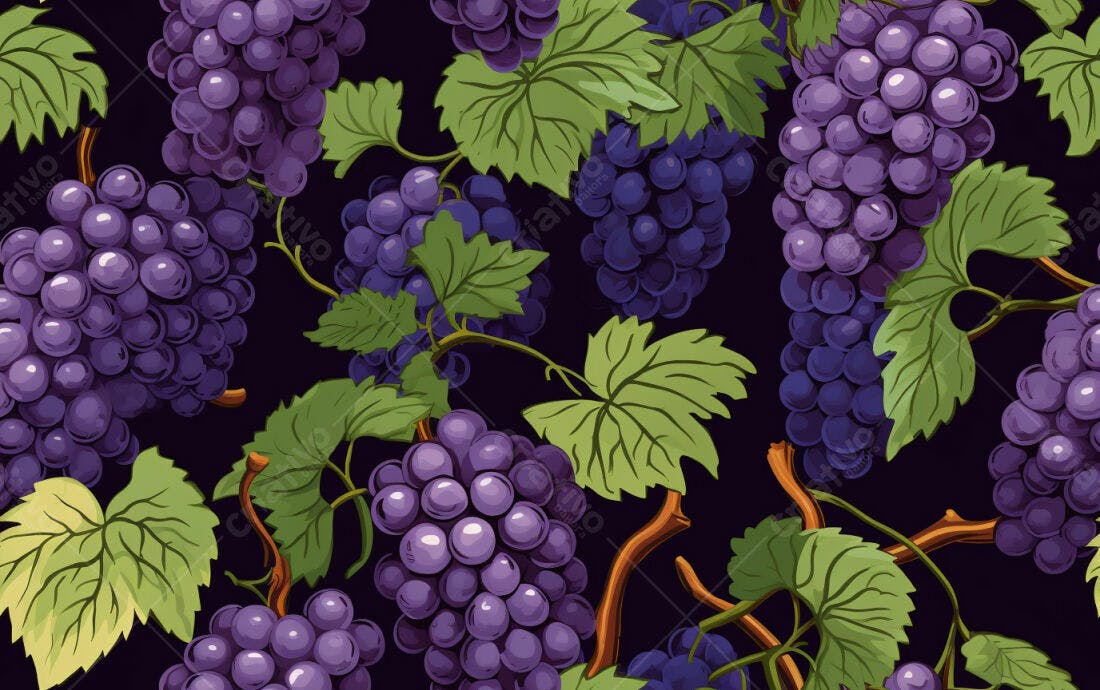 Textura Uvas Roxas para Fundo Escuro