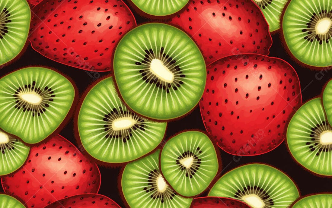 Textura Frutas Vermelhas e Verdes para Fundo
