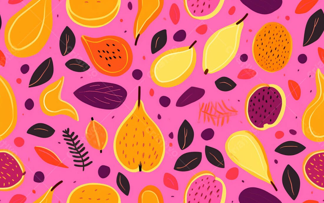 Textura Frutas Tropicais para Fundo Moderno