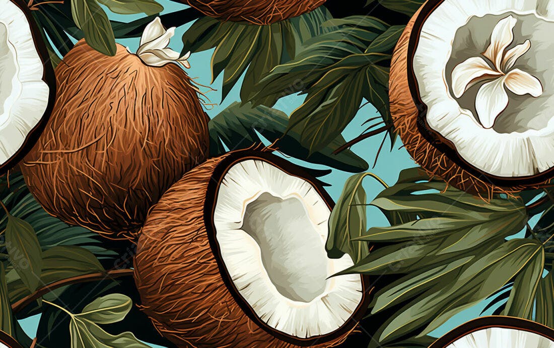 Textura Coco Tropical para Fundo