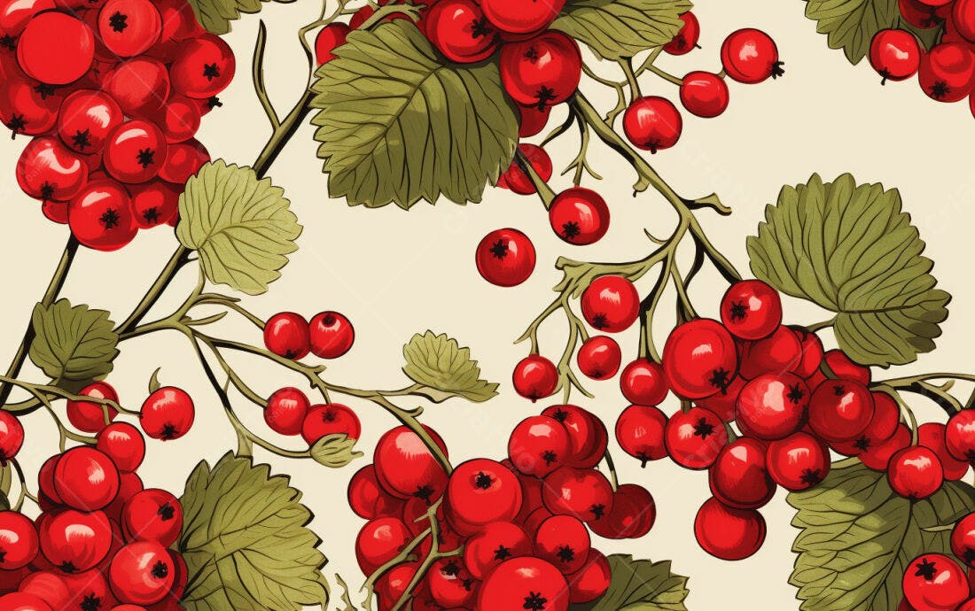 Textura Frutas Vermelhas para Papel de Parede