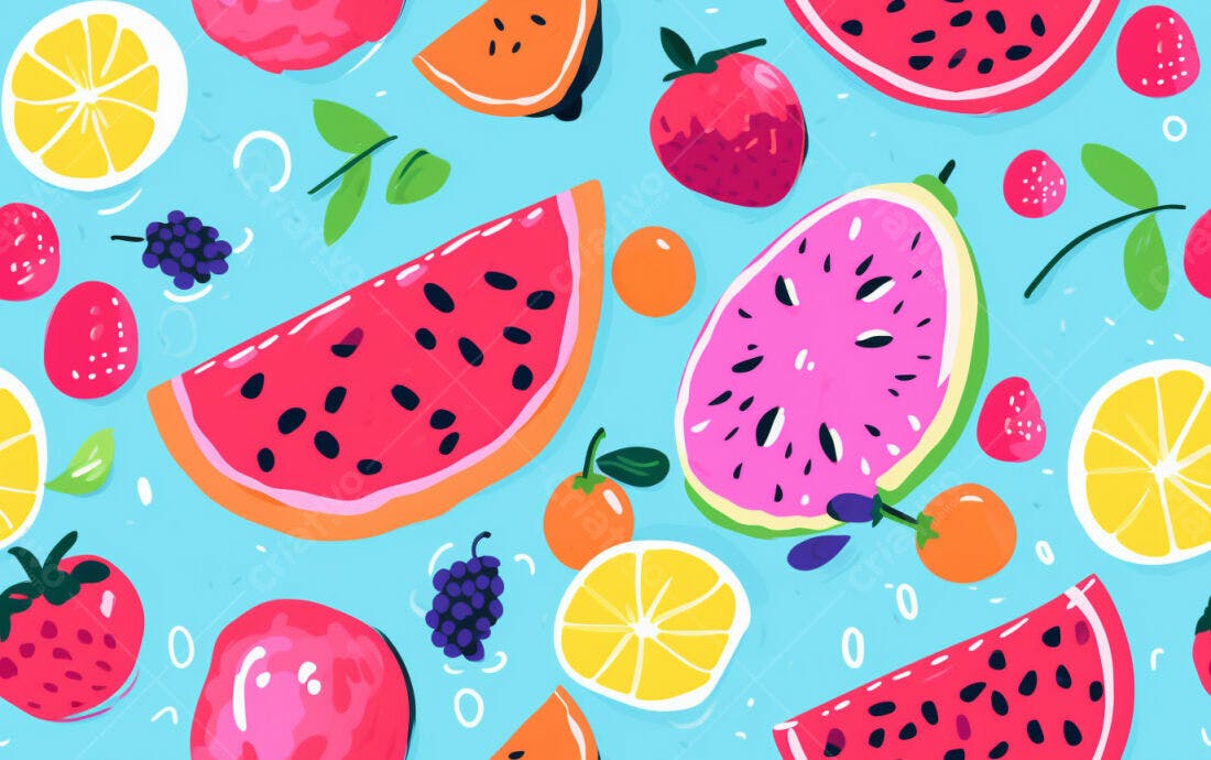 Textura Frutas Verão para Fundo