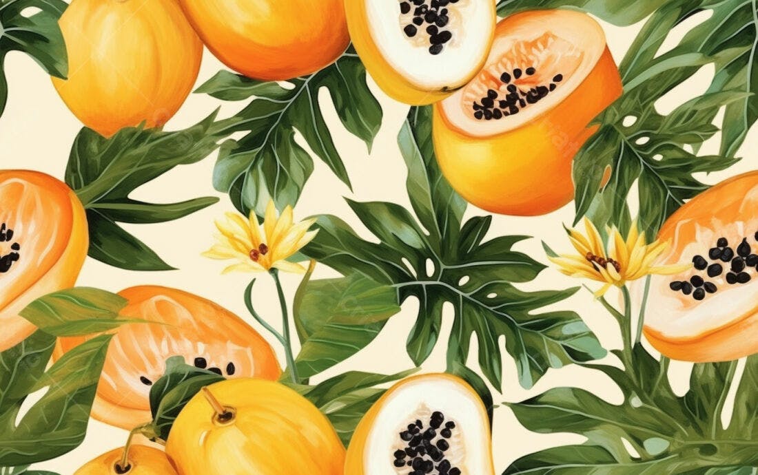 Textura Papaia Tropical para Fundo