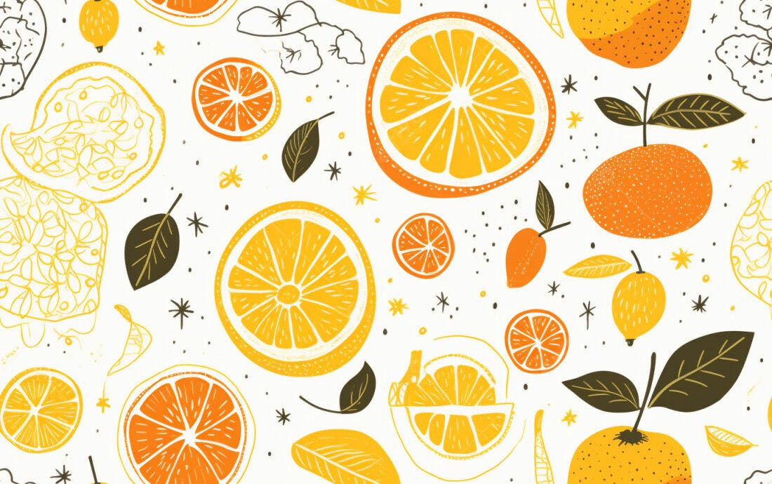 Textura Frutas Cítricas Amarelas para Fundo