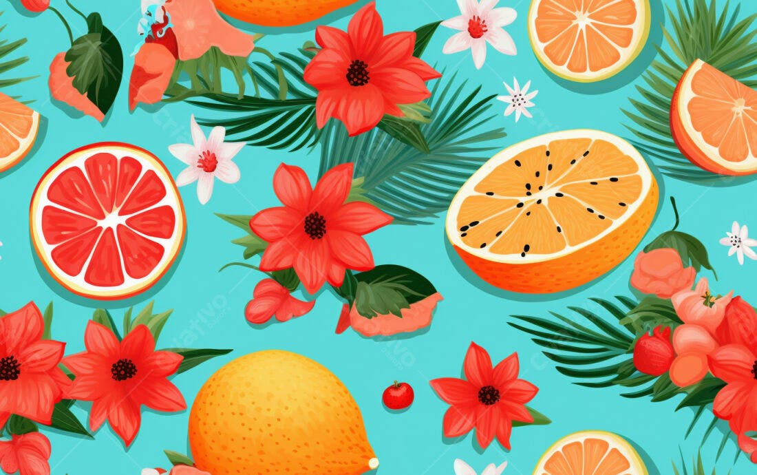 Textura frutas tropicais fundo vibrante