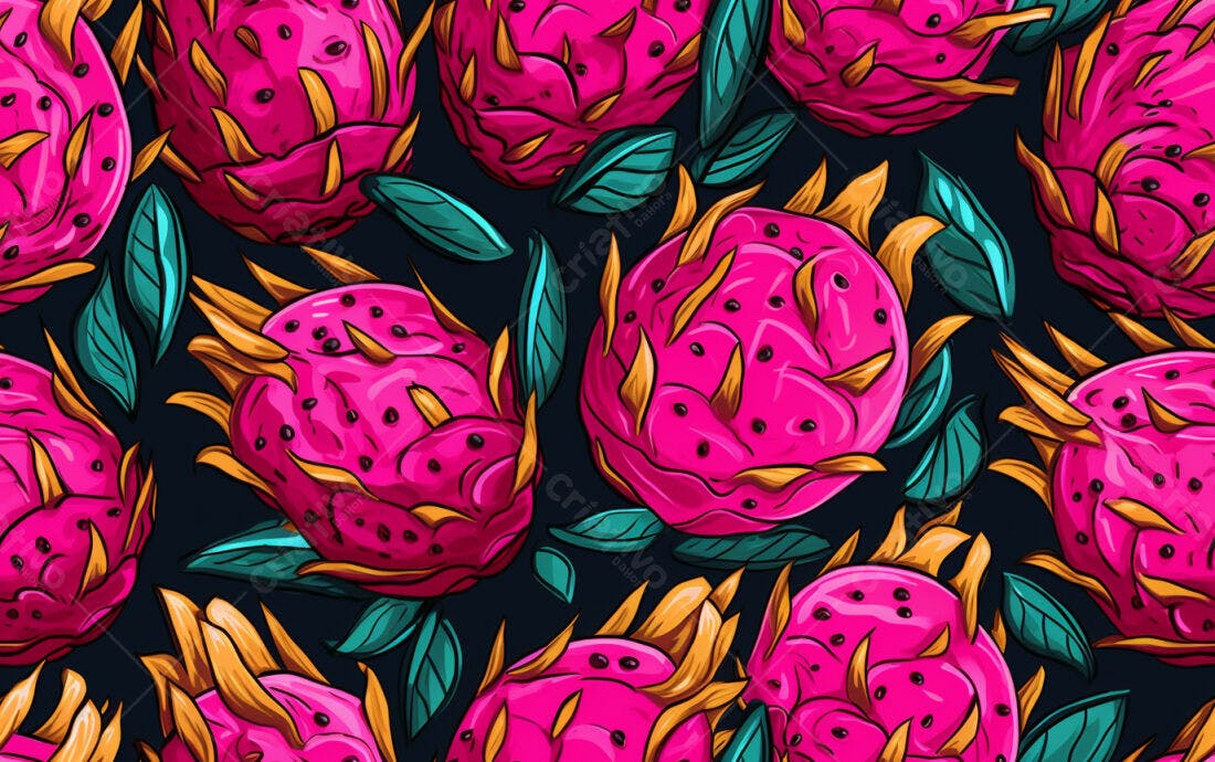 Textura Frutas Dragão Rosa para Fundo