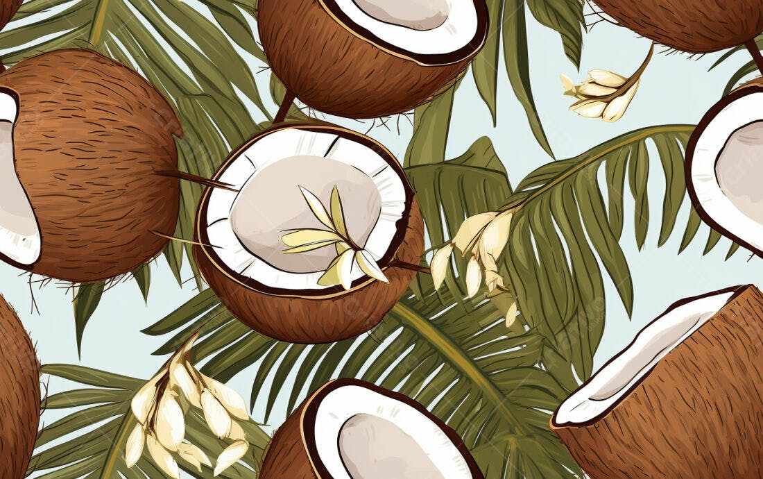Textura Coco Tropical para Fundo