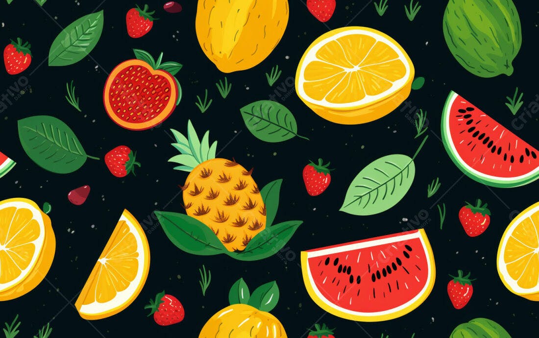 Textura Frutas Tropicais para Fundo
