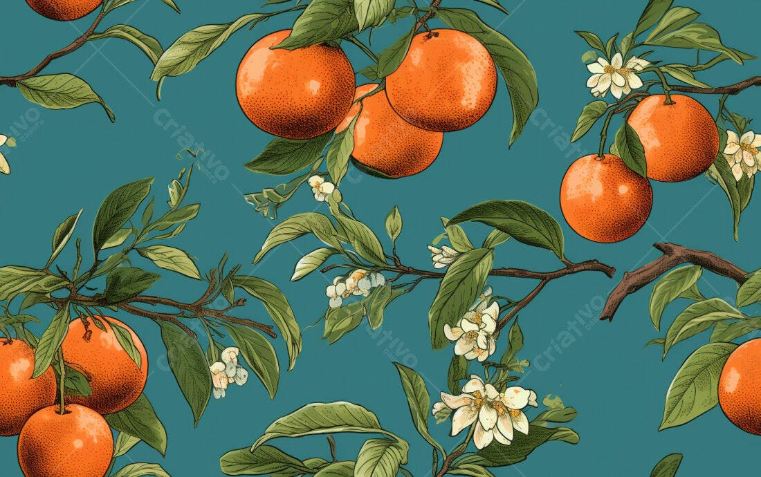 Textura laranjas e flores para fundo