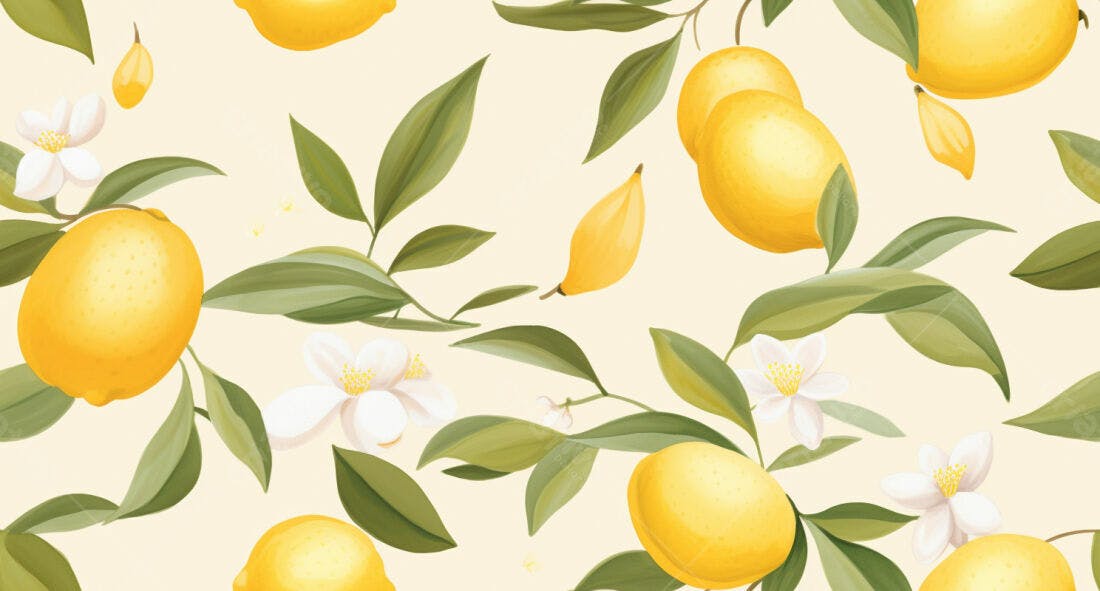 Textura Limão e Flores para Fundo