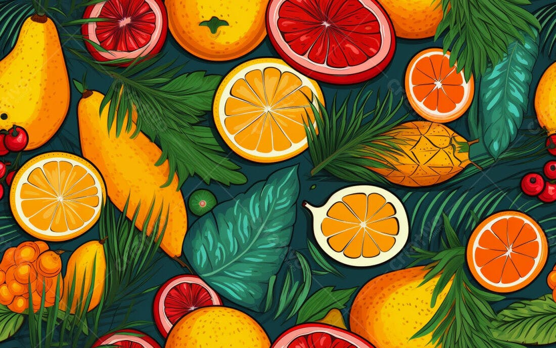 Textura Frutas Tropicais para Fundo