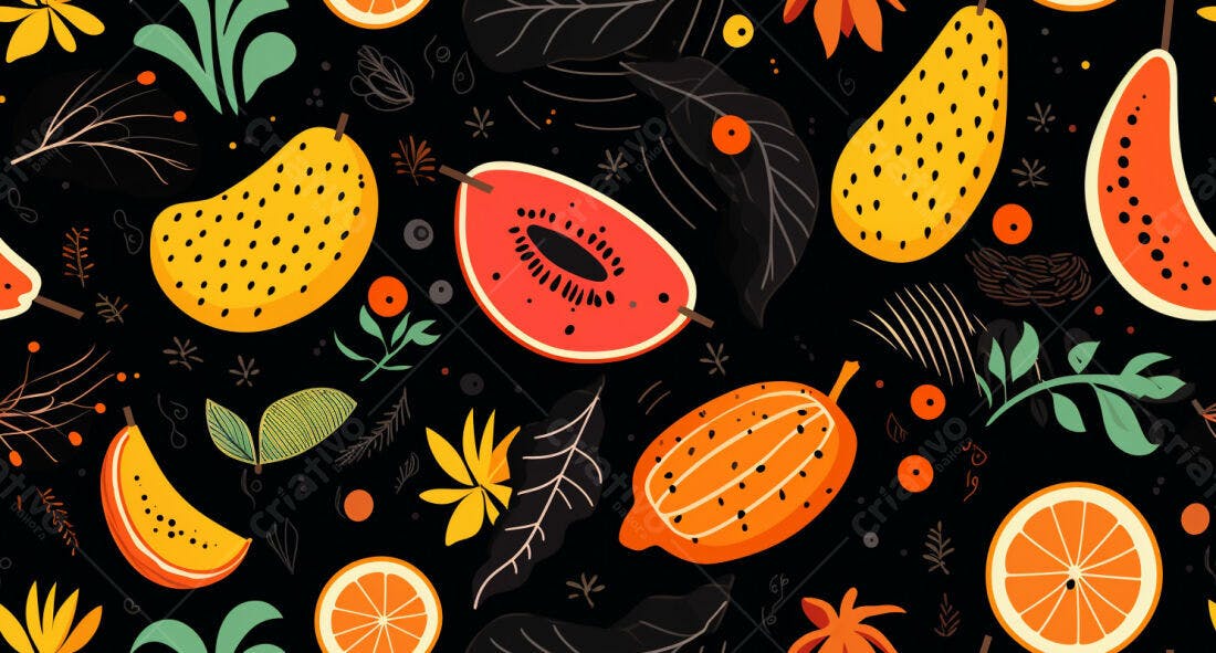 Textura Frutas Tropicais para Fundo