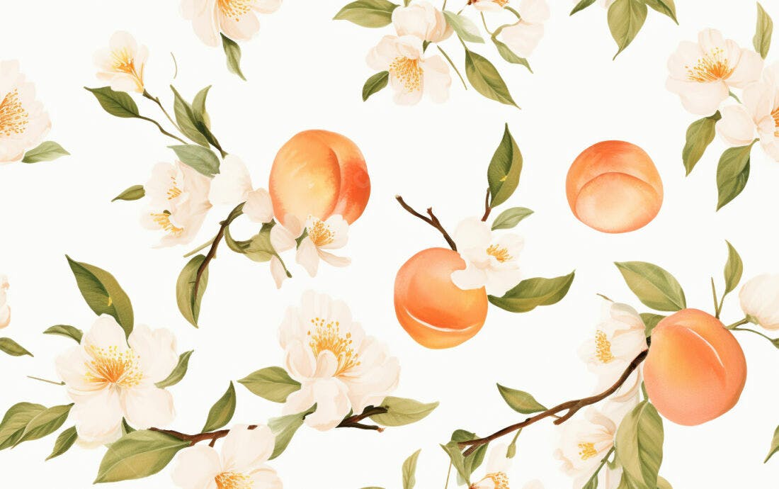 Textura pêssego e flores para papel de parede