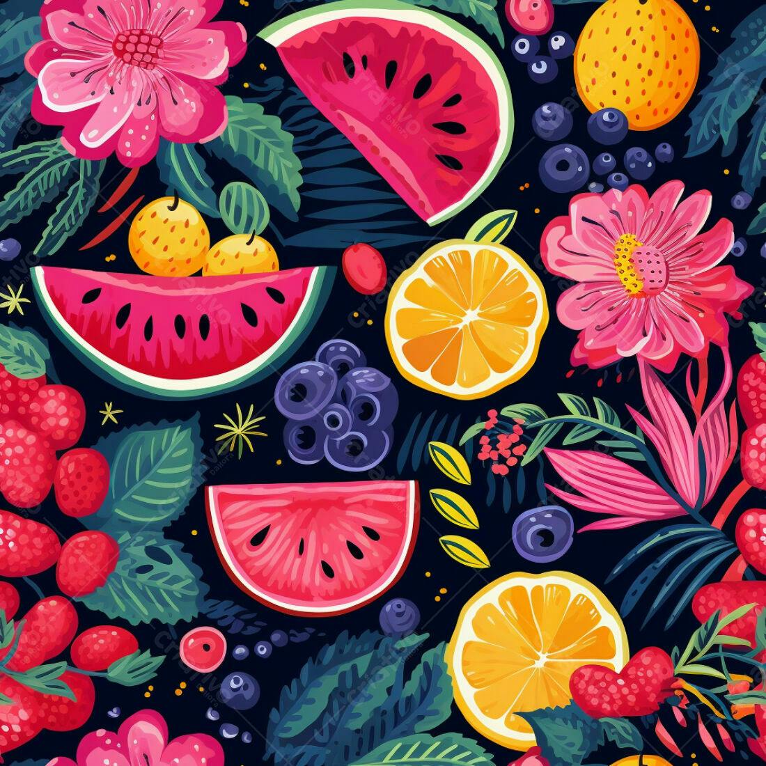 Textura Frutas Tropicais para Fundo
