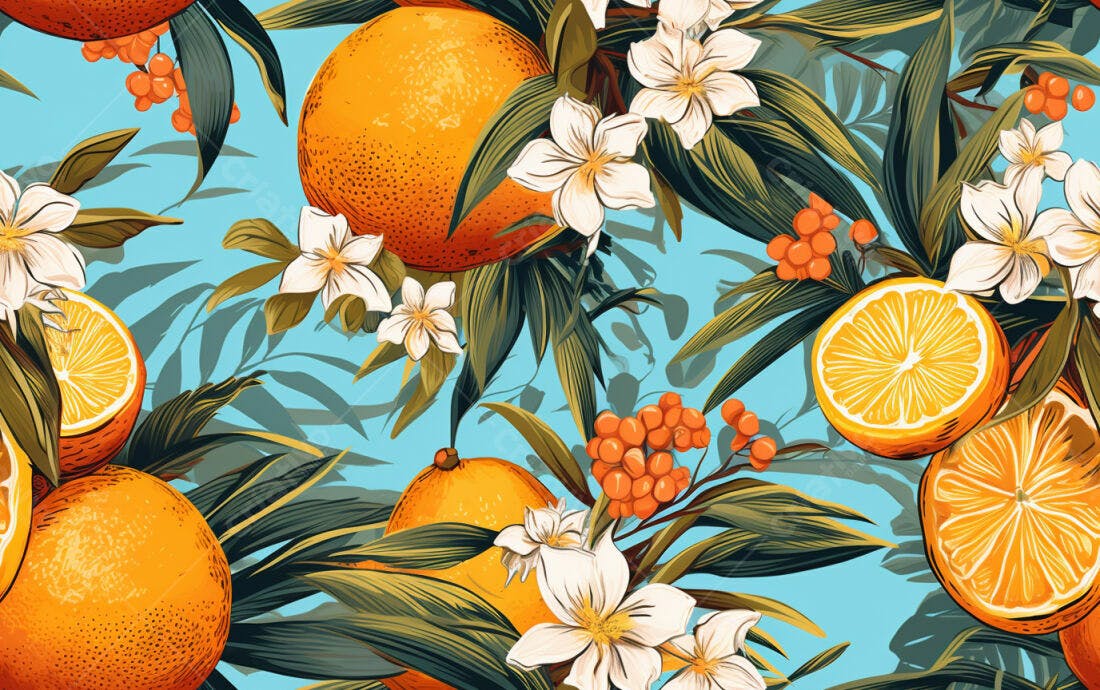 Textura Frutas Cítricas para Papel de Parede